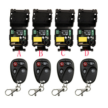 Interruptor de luz led, minitamanho, ac 220v, 1ch, 1ch, 10a, sem fio, controle remoto, receptor relé + transmissor, portas de garagem, 315/433 mhz