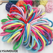 Fashion 50Pcs Girl Elastic Hair Bands DIY Ring Rope Solid Black Hairbands Ponytail Holder Children Jewelry Gift Hair Accessories 2024 - buy cheap