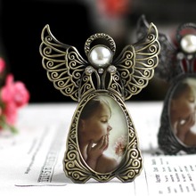 Metal Mini Pearl Photo Frames,Vintage Picture Frames Oval,Angel Wings Baby Photo Frame Home Decoration Porta Retrato Ramki Foto 2024 - buy cheap