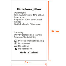 Etiquetas de lavado blancas personalizadas, cinta de satén suave, etiqueta de cuidado impresa para almohada/edredón/Vestido/camisa/chaqueta, 10 cm * 6 cm 2024 - compra barato