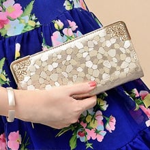 Luxury Famous Brand Clutch Bag Gold Silver PU Leather Female Money Wallets Long Women Purse Women Evening Party Bags Hot 2024 - buy cheap