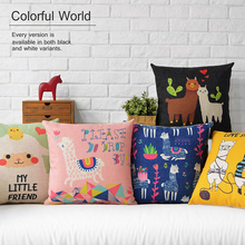 Nordic Modern Alpaca Lovely Cartoon Sheep Pillow Cover Decorative Home Decoration Salon Sofa Cushion 2024 - buy cheap