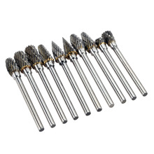 Electric Grinding Accessories 10pcs 0.12*0.24inch Tungsten Steel Carbide Milling Cutter for Rotary Burr Tool Set CNC Engraving 2024 - buy cheap