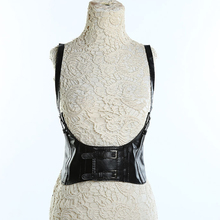 Женский кожаный эластичный широкий пояс, Завязывающийся пояс-корсет черного цвета с дюймовым нижним бюстом 2024 - купить недорого
