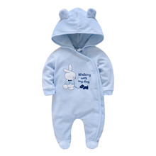 Kavkas 2020 Baby Boys Girls Clothes Cartoon Printed Hooded Design Newborn Winter Baby Rompers Long Sleeve Jumpsuit 2024 - buy cheap