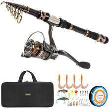 PLUSINNO Fishing Rod and Reel Combos - Carbon Fiber Telescopic Fishing Pole - Spinning Reel 12 +1 Shielded Bearings Stainless 2024 - buy cheap