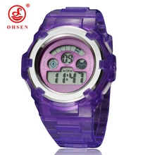 Waterproof Kids Digital Watch Purple Silicone Fashion Cute LED Children Girl Wristwatch Electronic Boys Outdoor Sport Clocks 2024 - buy cheap