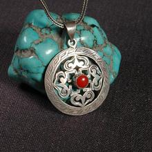 Handmade 925 Silver Agate Tibetan Dorje Pendant Necklace Tibetan Dorje Pendant Necklace Silver Tibetan Amulet 2024 - buy cheap