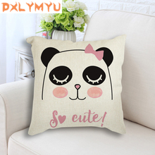 Nordic Style Decoration Cute Cat Panda Cushion Cover Decorative Linen Cotton Cushion For Sofa Cartoon Pillow Case For Home 2024 - buy cheap