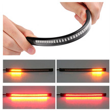 Barra de luz trasera para motocicleta, señal de giro y parada de freno, Luz integrada de placa de matrícula 3528 SMD, 48 LED, Color rojo y ámbar 2024 - compra barato