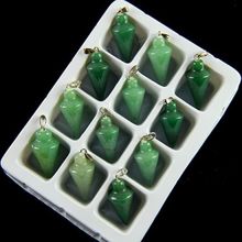 (12 pieces/lot)  Wholesale Natural Green Aventurine Pendulum Pendant Bead 32x15mm Free Shipping Fashion Jewelry HYBC2 2024 - buy cheap