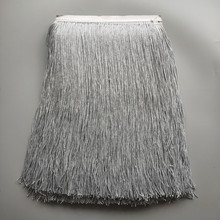 YOYUE 10 yards/lot 50cm Long Silver Lace Fringe Trim Tassel Trimming For Diy Latin Dress Stage Clothes Accessories Lace Ribbon 2024 - buy cheap