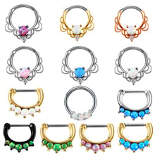 1PC Hinged Nose Septum Hoop Rings 16G Daith Rook Tragus Rings Piercing Opal Ear Helix Clicker Cartilage Piercing Fashion Jewelry 2024 - buy cheap