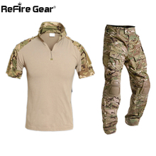 Summer Multicam Short Military Uniform Camouflage Set Men Army Tactical Combat Shirt + Cargo Pants Paintball Airsoft Clothes Set 2024 - buy cheap