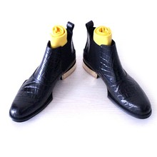 High Quality Full Grain Leather Metal Heel Short Boots Fashion Fall Winter Mens Handmade Boot 2024 - buy cheap