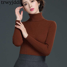 Suéter de punto ajustado con cuello de tortuga para mujer, Jersey femenino de otoño e invierno, N127, 2021 2024 - compra barato