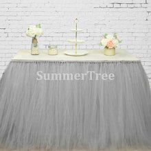 Grey 1 Meter x 80cm Tulle Table Skirt Wonderland Table Tutu Skirting Wedding Birthday Baby Shower Party Decoration 2024 - buy cheap