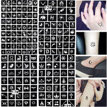 175pcs Small Airbrush Tattoo Stencils For Women Kids Drawing Template Henna Tattoo Stencil For Paiting Glitter Tattoos 4 Sheet 2024 - купить недорого