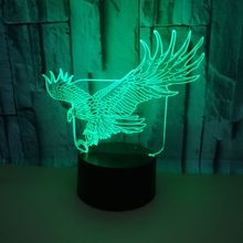 Lámpara de noche creativa Eagle 3d, lámpara de mesa con visión estéreo de siete colores, regalo creativo, decoración de escritorio, novedad 2024 - compra barato