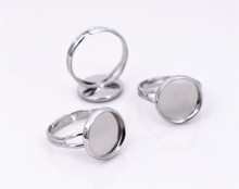 12mm 10 pçs anel de latão banhado a rodio de alta qualidade configurações em branco/base, cabochões de vidro de 12mm, botões; aro de anel 2024 - compre barato