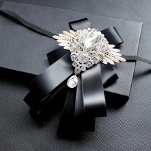 Novidade frete grátis gola masculina moda casual multicamadas laço diamante coreano casamento padrinho de casamento gravata manequim 2024 - compre barato