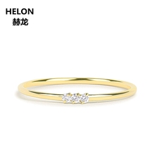 0.03ct SI/H Full Cut Natural Diamonds Engagement Wedding Women Ring Solid 14k Yellow Gold 3-stones Ring 2024 - buy cheap
