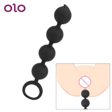 OLO Butt Plug with Pull Ring Prostate Massage Erotic Sex Toys for Women Men 4 Balls Anal Beads Silicone 2024 - buy cheap