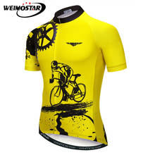 Weimostar Bike Team Yellow Cycling Jersey Men Summer Breathable mtb Bicycle Jersey Ropa Ciclismo Short Sleeve Cycling Clothing 2024 - buy cheap