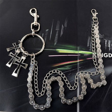 Fashion Rock Silver Cross Waist Accessories Key Chains men Trendy Street Hip-hop Punk Alloy Plating Jean Pant Wallet Chains DR16 2024 - buy cheap