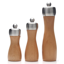 Premium Wood Salt and Pepper Grinder , Beech  Pepper Mill, Shakers with Adjustable Carbon Steel or Ceramic Core 2024 - buy cheap