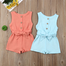 Cute Summer Newborn Infant Baby Girl Clothes Cotton Sleeveless Romper Jumpsuit Overall Outfit Age 0-6 Month 2019 NEW 2024 - buy cheap