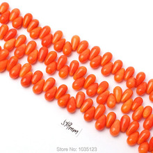 High Quality 5x9mm Smooth Natural Orange Color Coral Drop Shape Gems Loose Beads Strand 15" DIY Creative Jewellery Making w3040 2024 - buy cheap