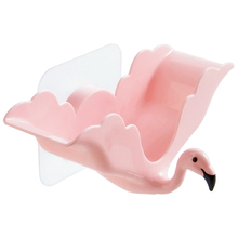 Bandeja de sabonete em forma de flamingo, rack criativo de saboneteira para chuveiro e banheiro, bandeja de sabonete para parede, suporte de armazenamento 2024 - compre barato