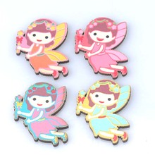 50pcs no hole cute Sewing girl Painted Acrylic Decorative Buttons Random Colors Scrapbooking Crafts 30x24mm MT1564 2024 - buy cheap