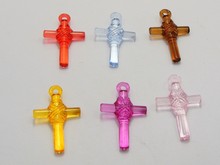 100 Mixed Color Transparent Acrylic Cross Pendants 27X18mm Dangle Charms 2024 - buy cheap