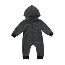 Citgeett Newborn Baby Infant Boy Girl Long Sleeves Romper Hooded Jumpsuit Black Outfits Clothes Casual Warm Zipper New 2024 - buy cheap