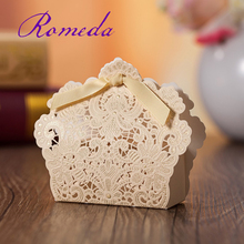 Free Shipping Cream Laser Cut Wedding Favor Boxes Wedding Candy Box Casamento Wedding Favors And Gifts 2024 - buy cheap