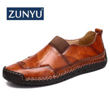 ZUNYU New Men Shoes Genuine leather Comfortable Men Casual Shoes Footwear Chaussures Flats Men Slip On Lazy Shoes Zapatos Hombre 2024 - buy cheap