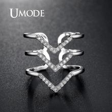 UMODE Fashion White Gold Wave Ring Engagement Adjustable Rings for Women Ring Vintage Egypt Jewelry Wholesale UR0360B 2024 - buy cheap