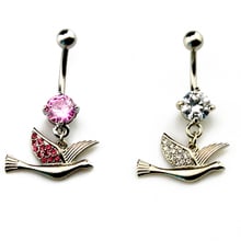 Showlove-1pcs 316L Surgical Steel 14G  Bird Belly Rings Navel Button Ring Piercing Body Jewelry 2024 - buy cheap