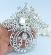 Hermosa boda 4,72 "claro flor austríaca de cristal broche Pin colgante EE04249C1 2024 - compra barato