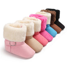 Botas de cashmere para bebês recém-nascidos, cores sólidas, botas de neve para meninas, com fivela quente de inverno, sapatos de sola macia, 0-18 meses, a20 2024 - compre barato