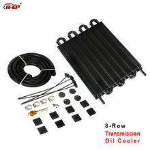 R-EP 8 Row Aluminum Remote Auto Transmission Oil Cooler Engine Oil Radiator Universal for Most Cars Black 2024 - buy cheap