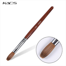 KADS 14# 100% Kolinsky Acrylic Nail Brush UV Gel Poly Brush Flat Round Head Red Wood Handle Brush for Nail Art Gel Builder Pen 2024 - buy cheap