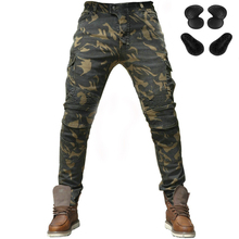 2019 Motorcycle UBS06 Camouflage Jeans Leisure Motorcycle Men's off-road Riding Pants With Protect Equipment Knee Pads 2024 - buy cheap