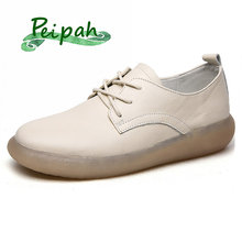 PEIPAH Handmade Women Flats Shoes Genuine Leather Casual Shoes Woman Spring Soft Sole Antiskid Ladies Sneakers Zapatos Mujer 2024 - buy cheap