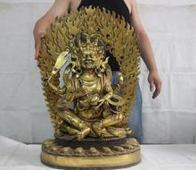 27 Tibet Buddhist Copper Bronze Gild Four arm Vajrapani Mahakala Buddha Statue 2024 - buy cheap