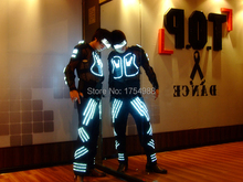 DHL free shipping armor Dance performance stage remote control led armor dress luminous led dance costume party supply 2024 - buy cheap