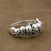 925 пробы мужское байкерское кольцо-качалка с серебряным черепом 8Y013 2024 - купить недорого