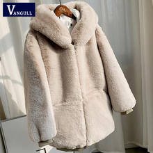 Vangull Winter Thick Warm Faux Fur Coat 2019 New Fashion Women Hooded Long Sleeve Faux Fur Jacket Luxury Winter Fur Coats 2024 - buy cheap